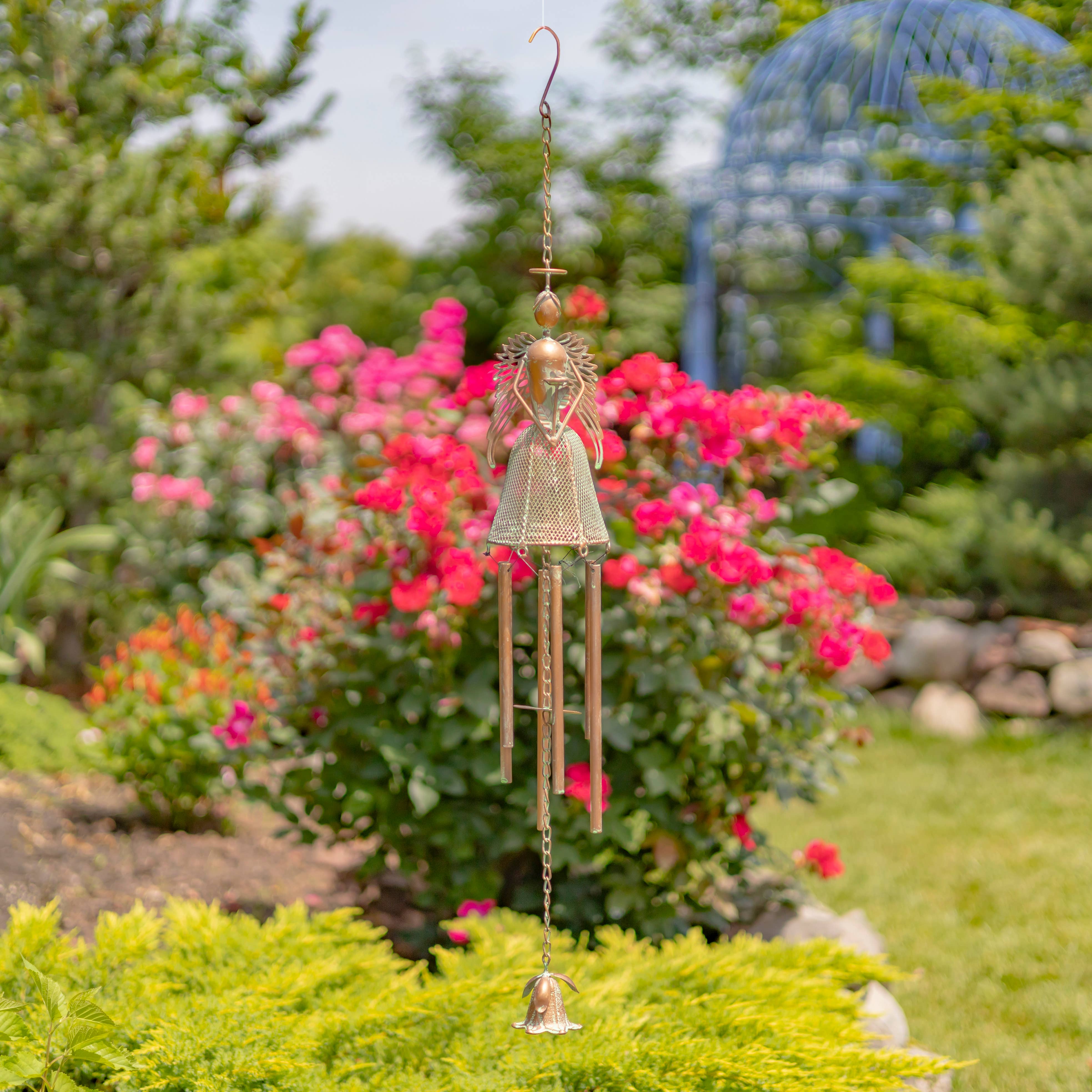 Zaer Ltd. International - Wholesale Wind Chime - 3 Assorted Hanging Angel Wind Chimes in Copper7