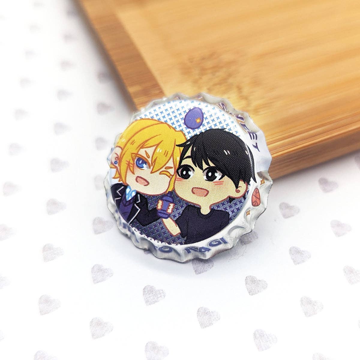 squibblefu - Wholesale Lapel Pin/Button - Pocari Sweet | Hirano to Kagiura | Bottle Cap Pin-back Button9