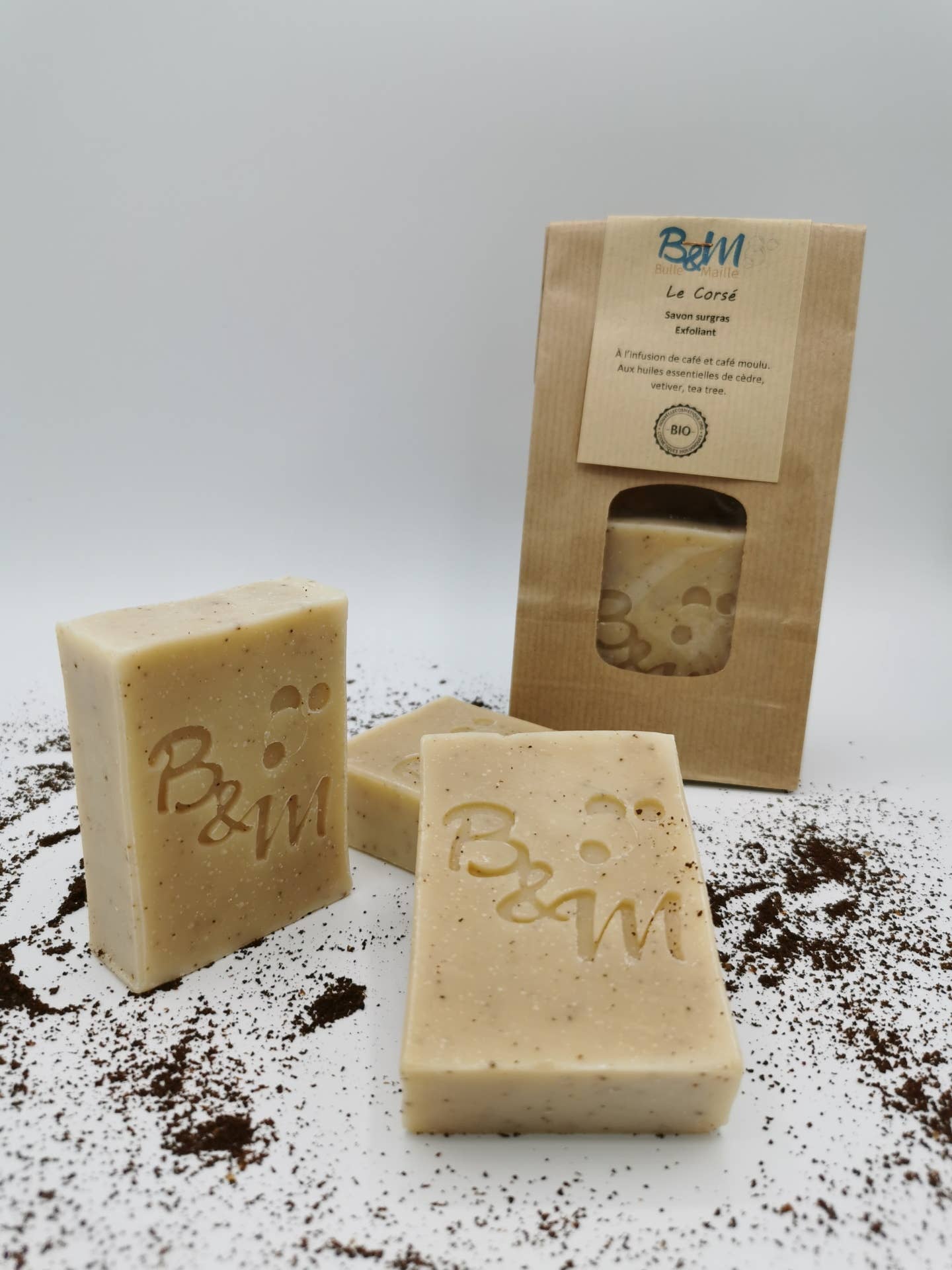 BULLE & MAILLE - Wholesale Bar Soap - Organic exfoliating coffee soap Le Corsé1