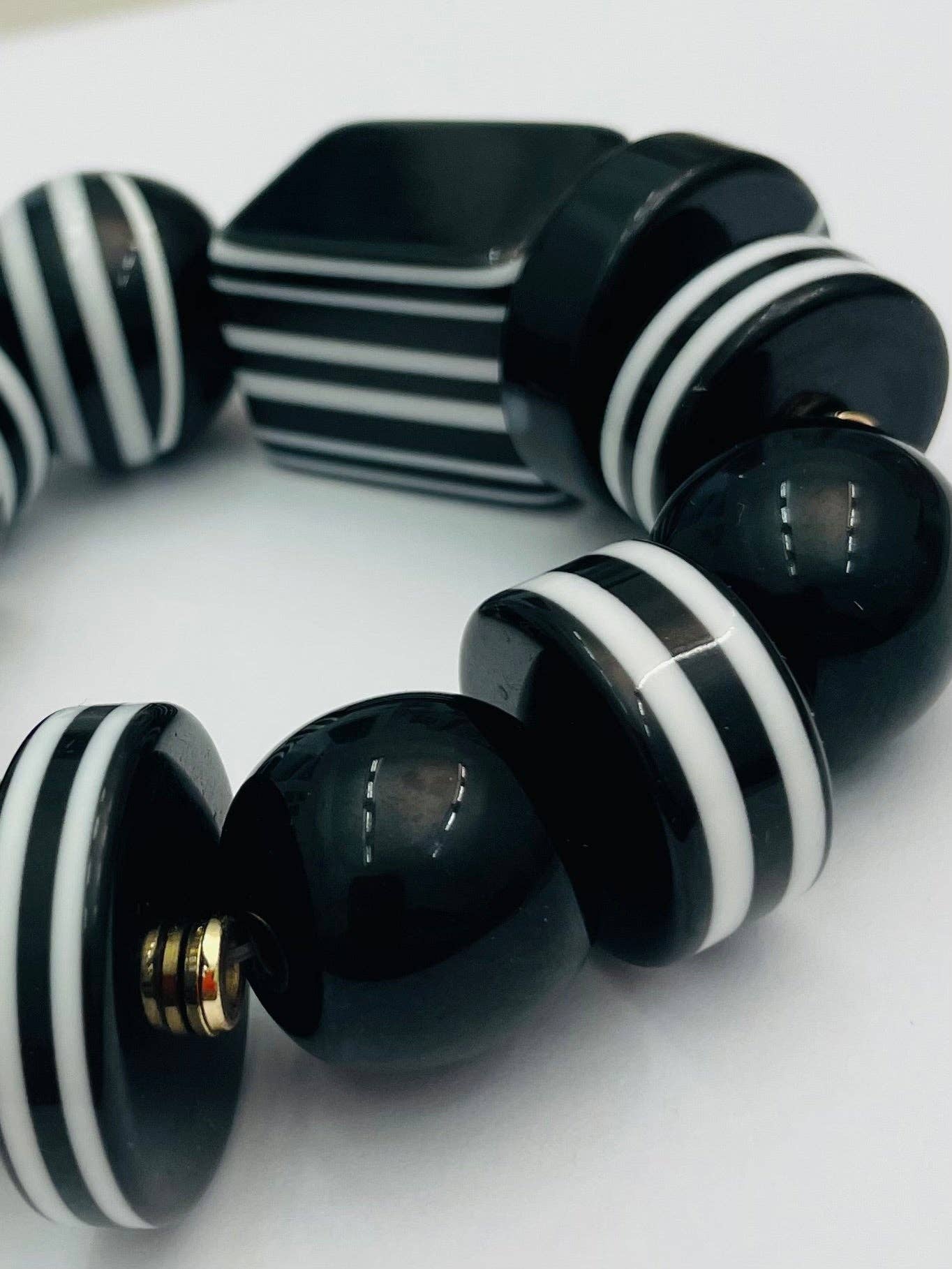 TWO FORTY TWO - Wholesale Beaded Bracelet - SPRING - Multi Beaded Bracelet (black/white) BR1502