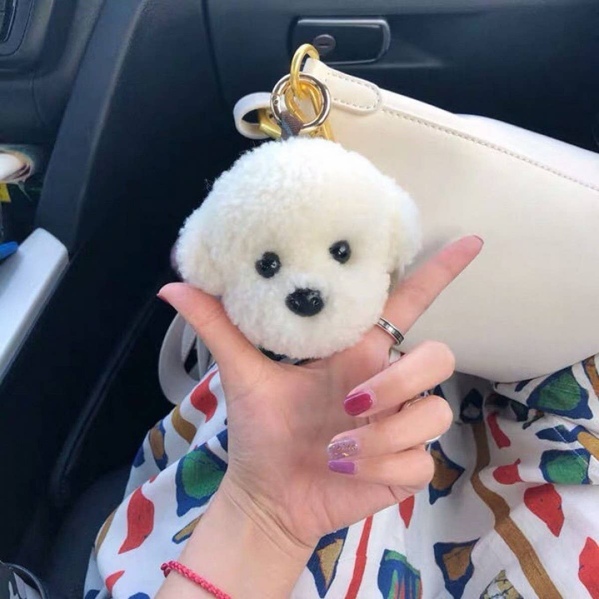 ACCITY - Wholesale Keychain - Unisex - LAMB FUR PUPPY PLUSH BAG PENDANT CAR KEYCHAIN_CWMM25002