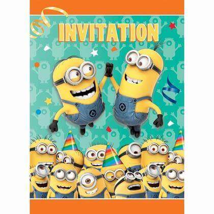 Party Expo, LLC – wholesale Invitations – Despicable Me Minions Invitations (8ct)