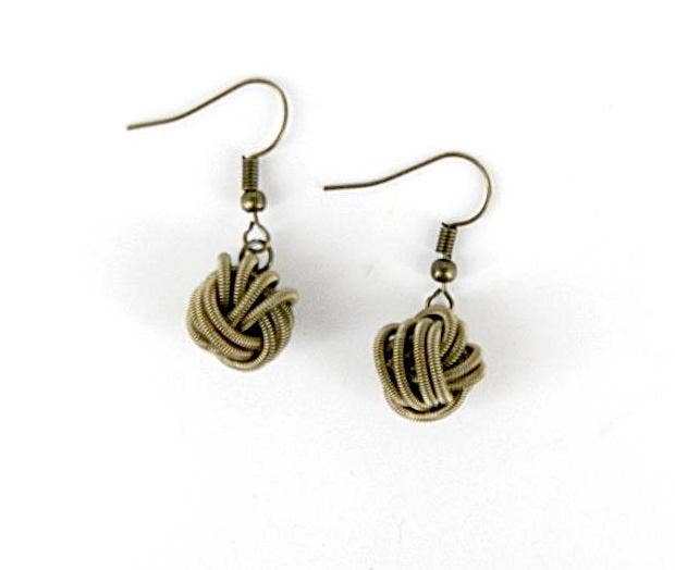Sea Lily - Wholesale Dangle Earrings - 262 - Bronze PW Knot0