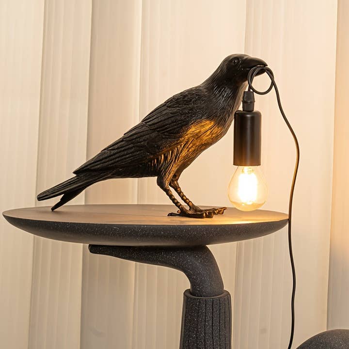 Gothic Crow Lamp - LED Table Accent - Holiday Decor for wholesale by Buddha Ayurveda