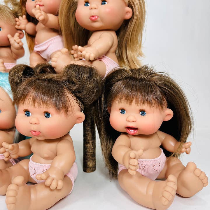 Nines Artesanals d'Onil Dolls – Großhandel Puppe – Kinder – PECOTE PUPPENUNTERWÄSCHE: AUGEN ÖFFNEN UND SCHLIESSEN (DISPLAY 8)