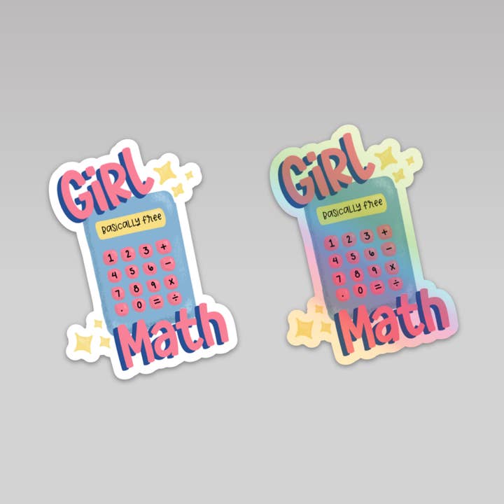 Girl Math - Weatherproof Vinyl Sticker for wholesale by Dumblebunny Crafts