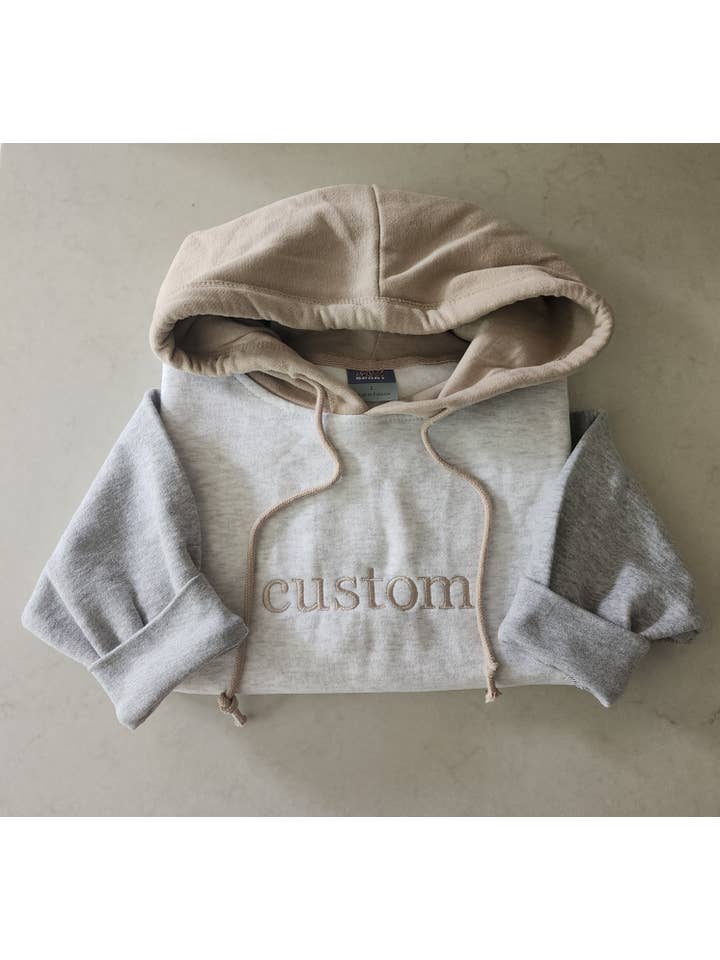 Coffee and Chaos Apparel - Wholesale Hoodie - Women's - Custom embroidered hoodie- cropped color block hoodie 1