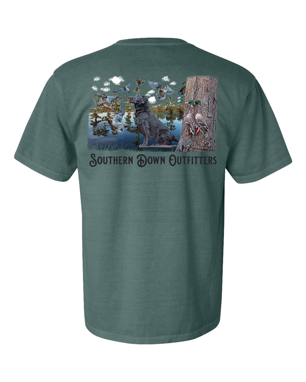 Southern Down Outfitters - Vente T-shirt sérigraphié – unisexe - T-shirt marais labrador noir3