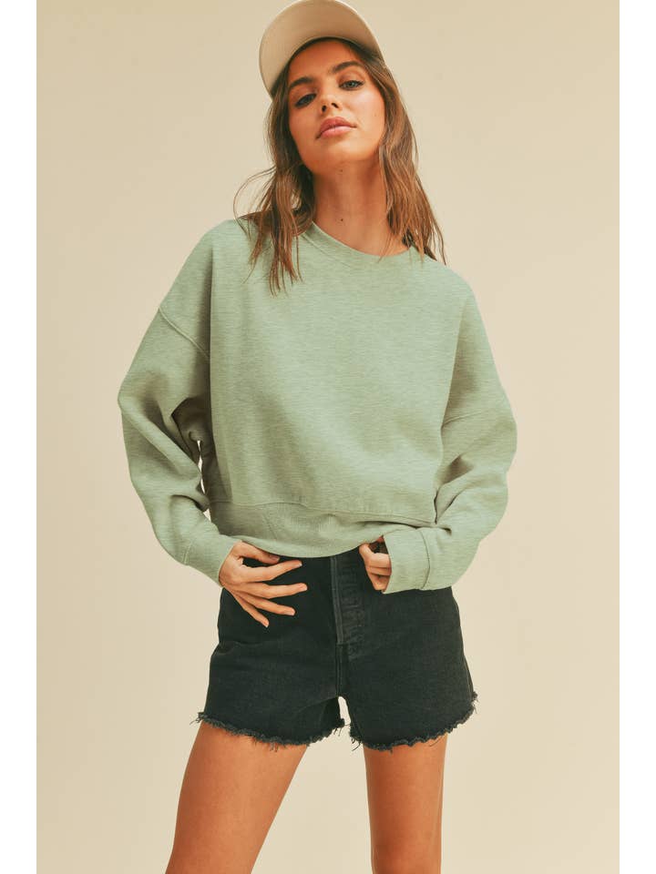 Honestee - Wholesale Sweatshirt - Women's - Blank Short Cropped Long Sleeve Sweatshirt11