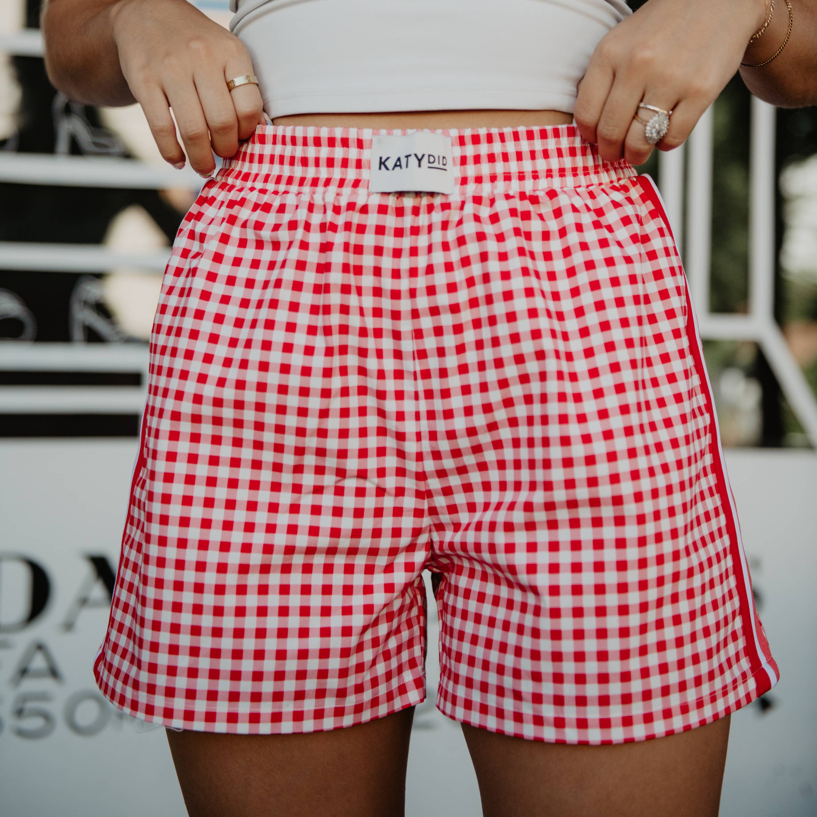 Red Plaid Wholesale Cute Women's Boxer Short for wholesale on Faire3