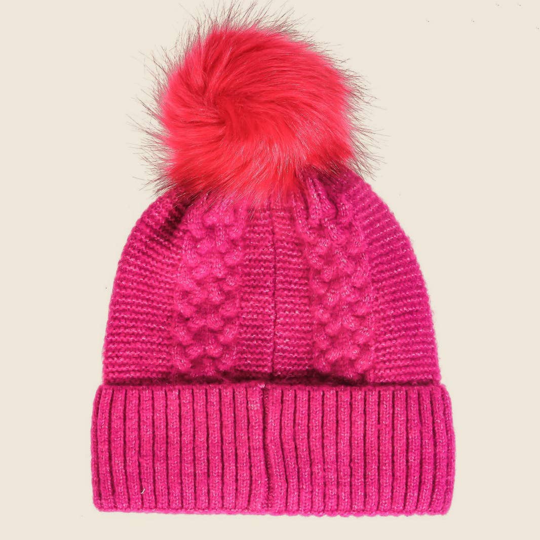 Anarchy Street - Wholesale Beanie - Women's - Crochet Knit Pompom Beanie0