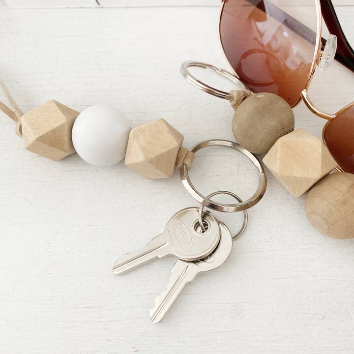 Simply Styled Art - Wholesale Keychain - Women's - Boho Wood Bead Geometric Keychain7