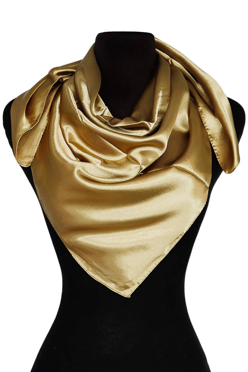 Cap Zone - Vente Écharpe – femme - Foulard carré brillant en satin polyester effet soie9