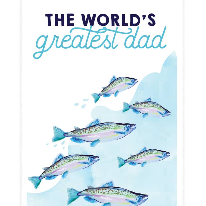 World Greatest Dad Fish - Tarjeta de felicitación para venta al por mayor de Potluck Press
