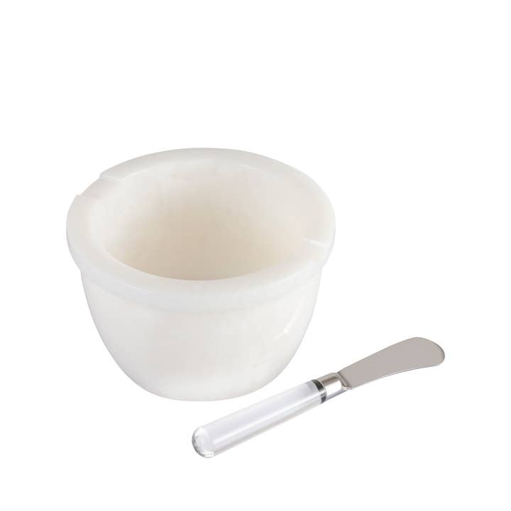 Inspired Generations - Wholesale Serve Bowl - Bright White Acrylic Deligance with Spreader-Large1