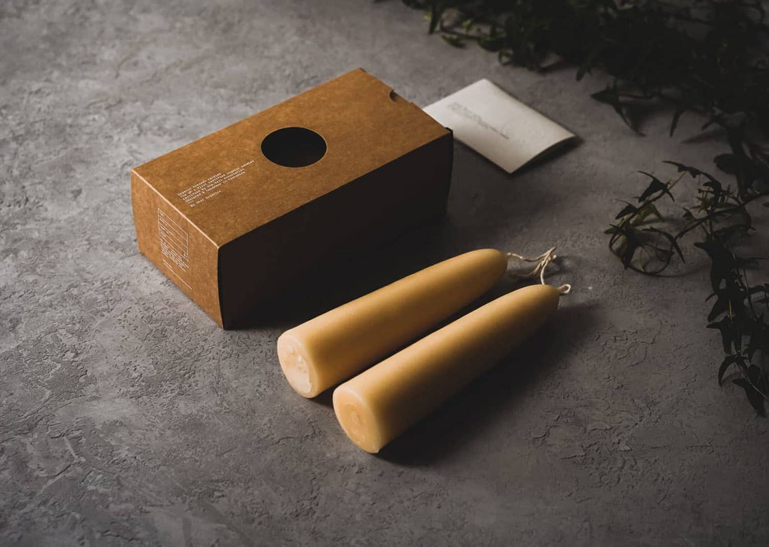 Skär Organics - Vendita all'ingrosso Candele cilindriche/candelieri - Candela Corta a Taper di Cera d’Api Biologica (Grande) [Scatola]1