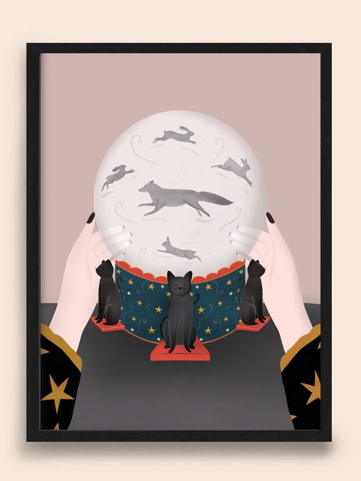 Kristallkugel-Aufdruck der Hexe für den Großhandel von Katie Walker Studio