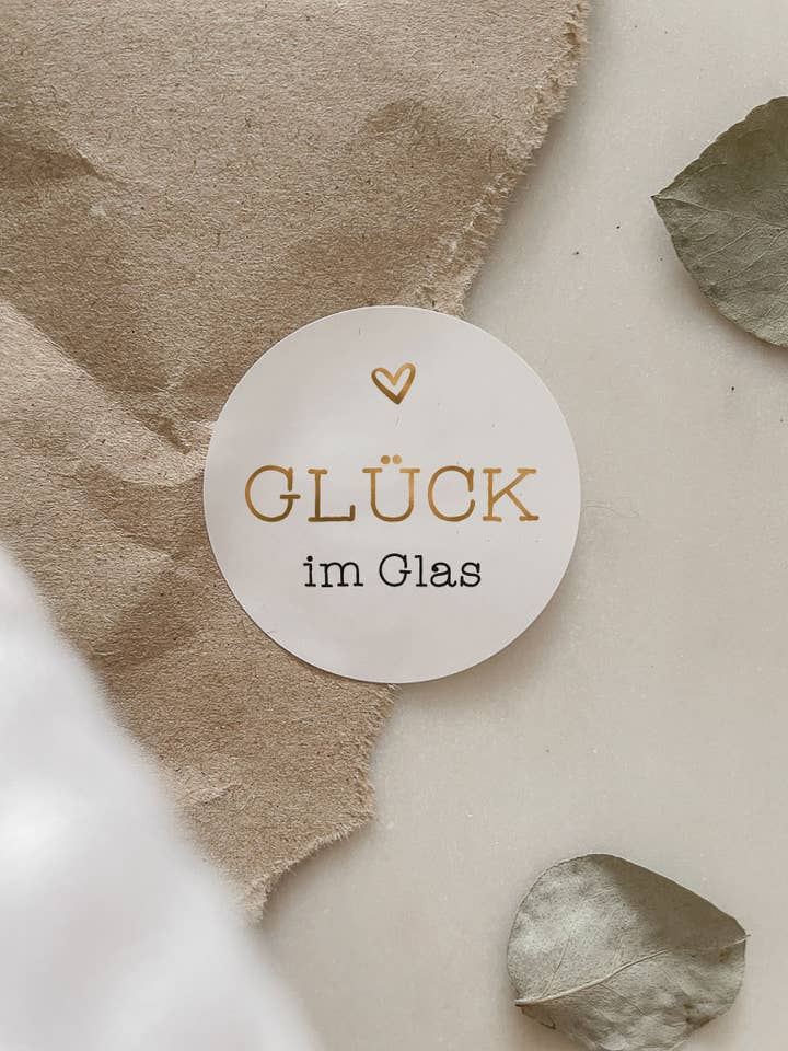 Sticker Luck in a Jar No.2 Gold | ⌀ 3cm ⌀ 4cm for wholesale by NORDEULE
