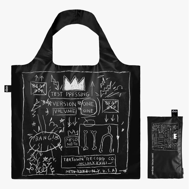 JEAN-MICHEL BASQUIAT Crown Black Metallic Bag for wholesale by LOQI LLC