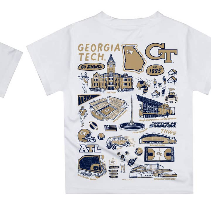 Vive La Fete - Wholesale Screen Printed T-Shirt - Kids - Georgia Tech Yellow Hand Sketched Impressions Boys T-Shirt7