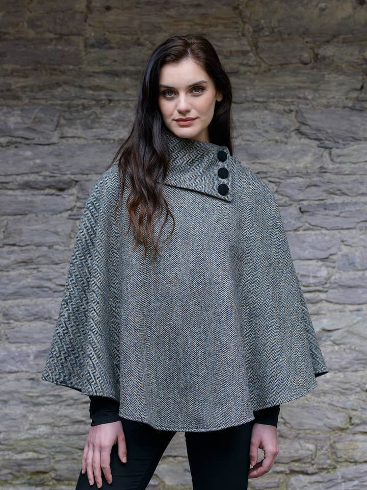 Mucros Weavers – Engroshandel Poncho - Dame – Dame 100% Uld Poncho 01