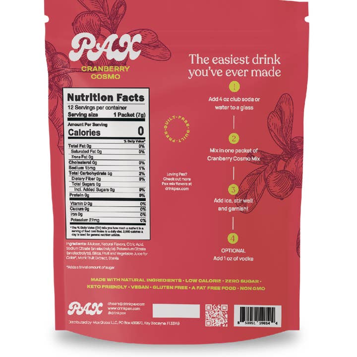 Pax - Wholesale Cocktail Mix/Syrup - Cranberry Cosmo5