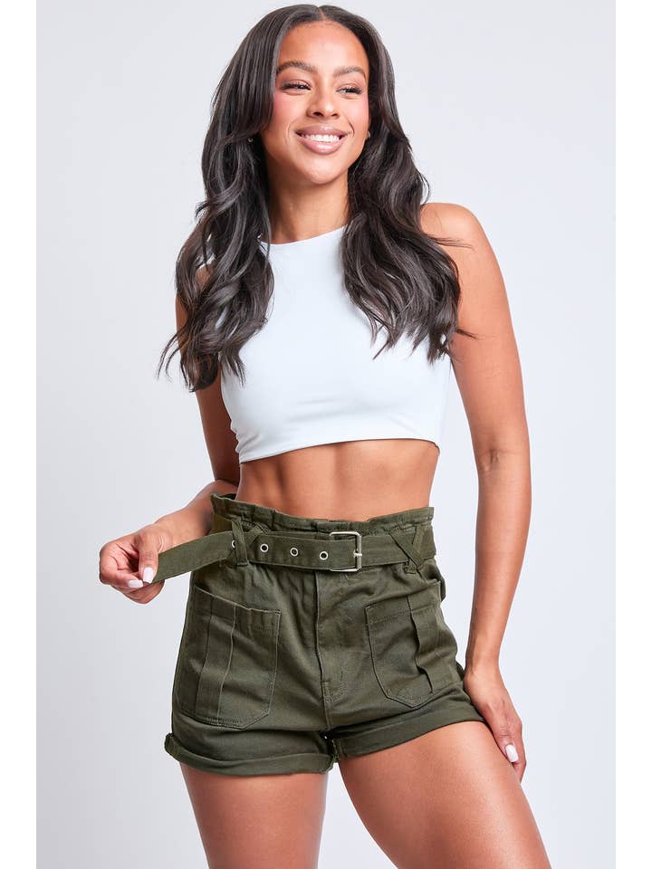 Dkoli Women's Belted Paperbag Waist Shorts-S292689 for wholesale on Faire6