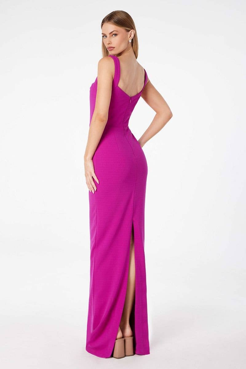 Tux-USA® - Wholesale Gown - Women's - Mermaid dress with square neckline, straps and square back2