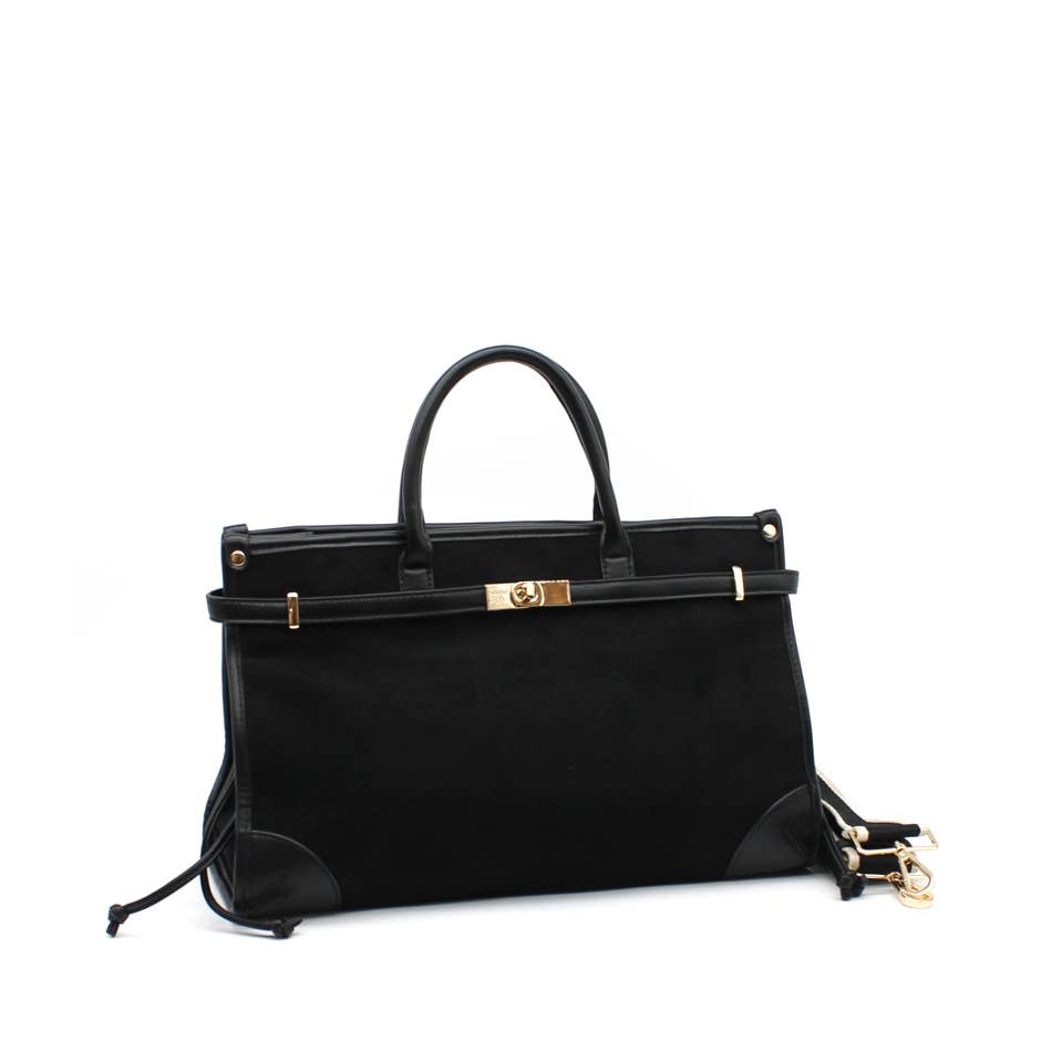 Vimoda – Engroshandel Taske med håndtag – til kvinder – Stor shopper-taske i ruskind med bælte3