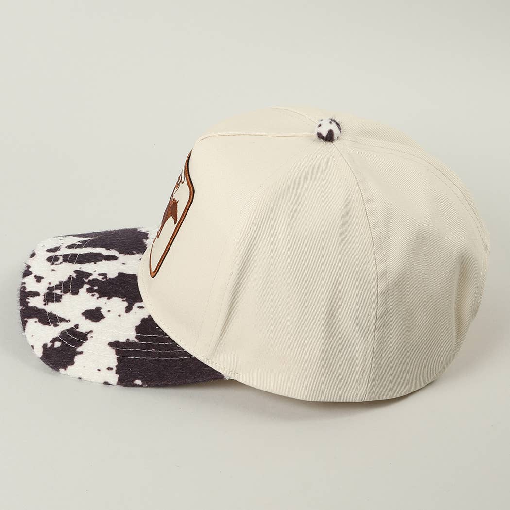 Fashion City - Wholesale Trucker Hat - Unisex - Cowboy Embroidered Patch Animal Print Two-Tone Trucker Hat4