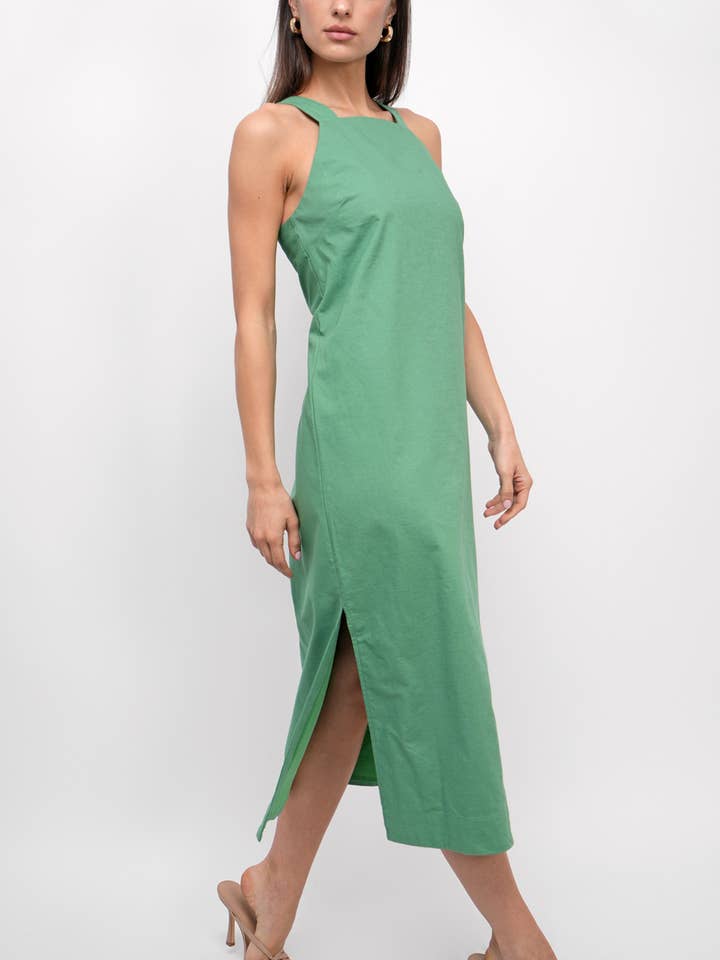 Lizette Apron Cotton Midi Dress for wholesale by Greylin