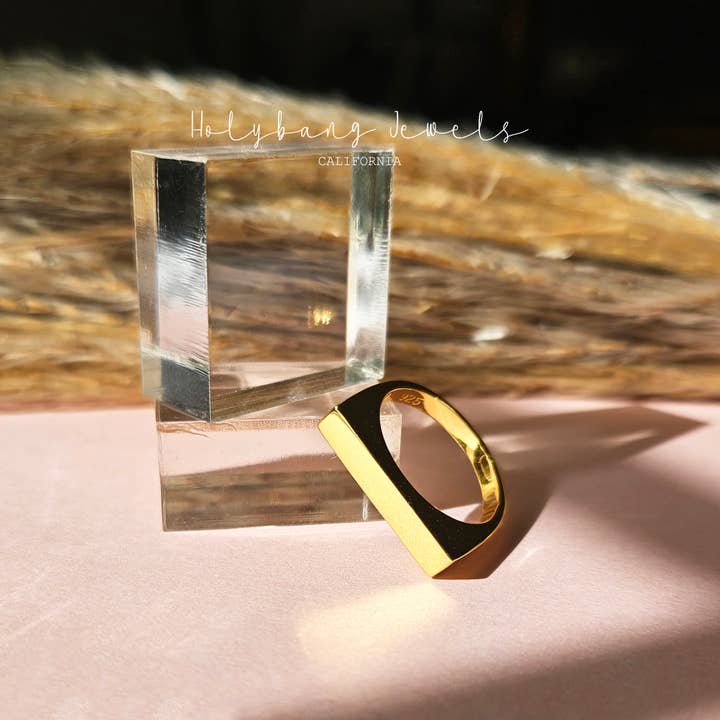 HolyBang Jewels - Wholesale Signet Ring - BAR SIGNET RING - R-F52221