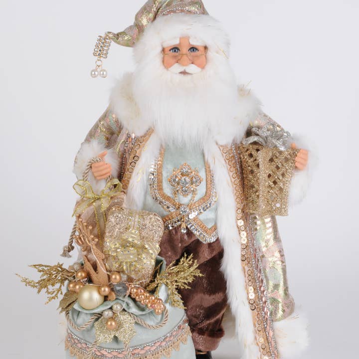 Père Noël Élégance Sauge Éclairé de 17" pour la vente par Dunn Deals