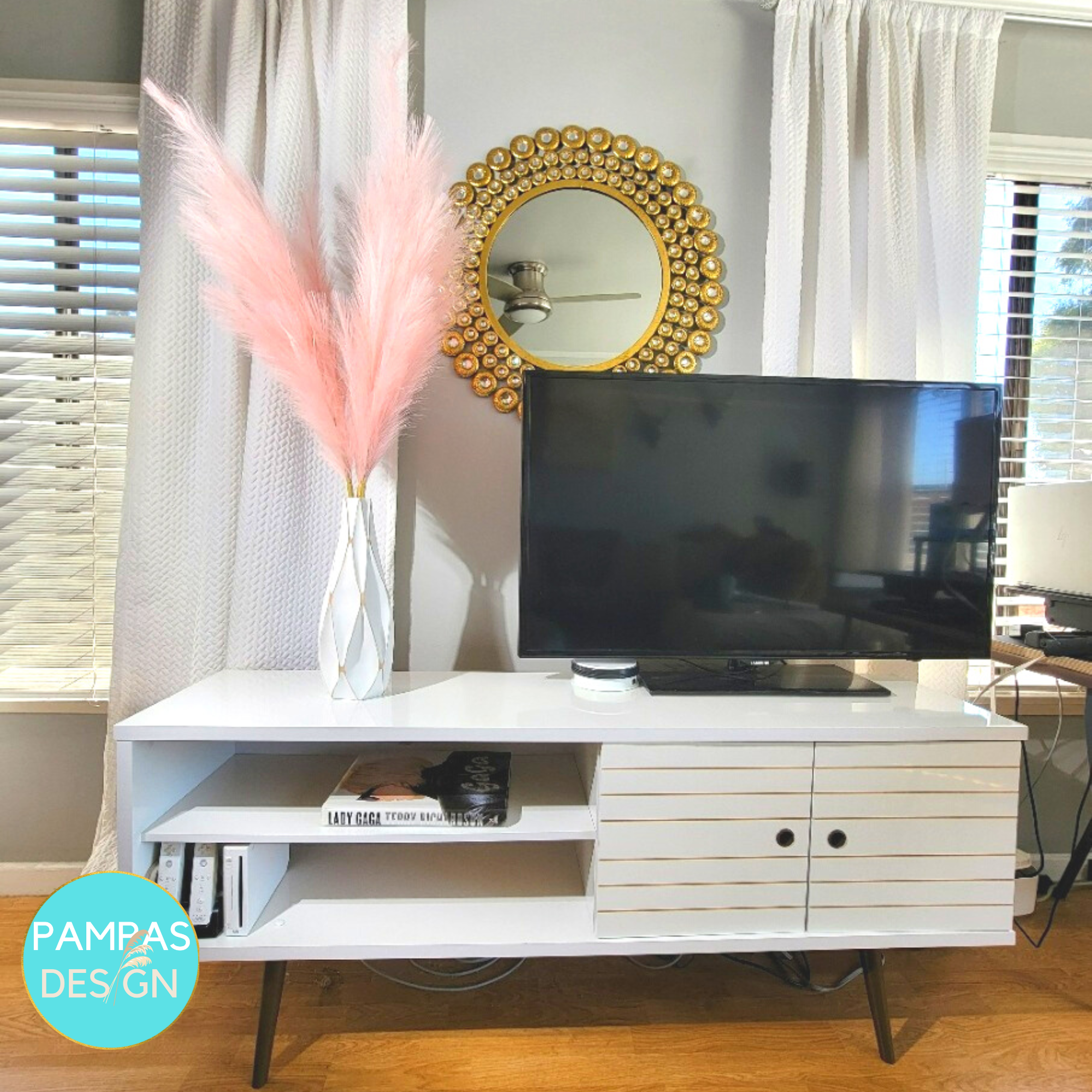 Pampas Design - Vendita all'ingrosso Fiori secchi/pressati - Erba di pampa bianca sintetica sintetica alta 45»12