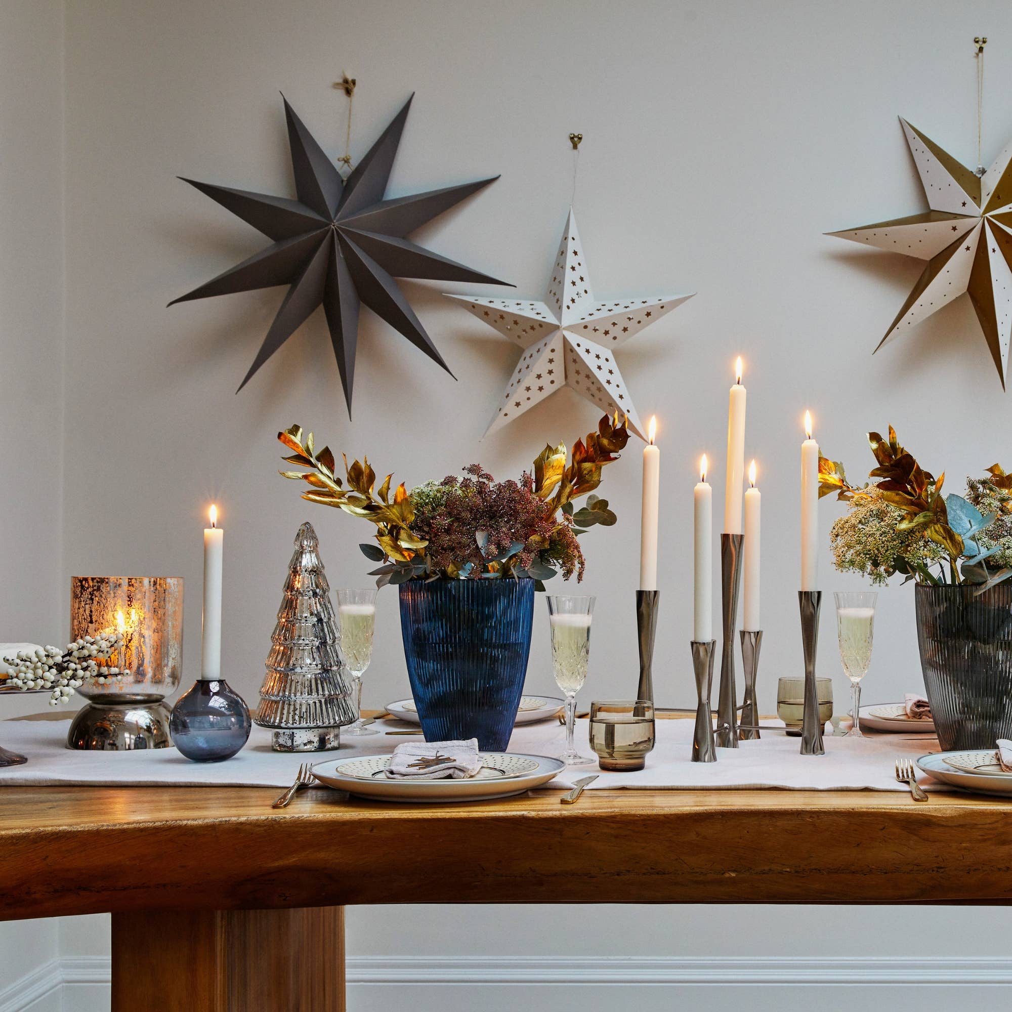 Ivyline - Wholesale Christmas Decoration - Ivyline Festive Tabletop Decor, Juniper Silver Glass Tree3