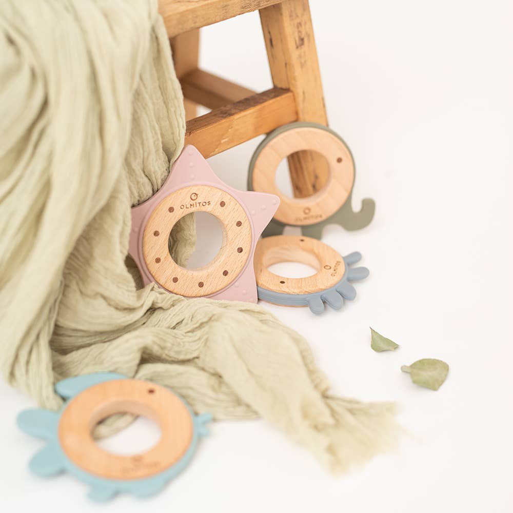 Olmitos S.A - Wholesale Teether (Not Clip-On) - Baby - SILICONE TEETHING RING AND BEECH WOOD11