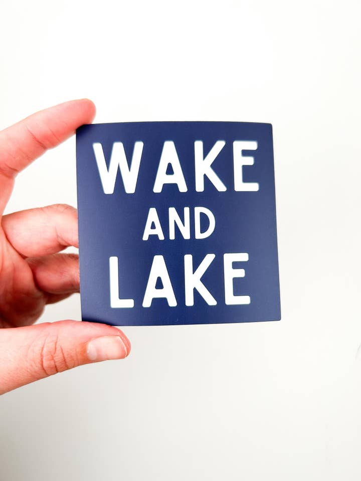Wake and Lake StickerLake Life Decal Boating Waterproof for wholesale by Field Trip Threads