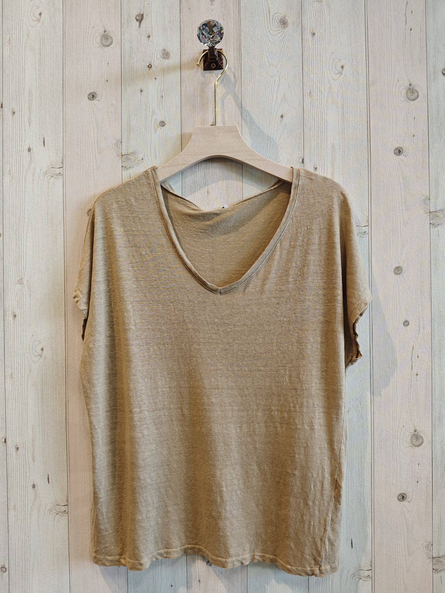 Linen & More - Wholesale T-Shirt - Women's - REF 2295 BASIC LINEN T-SHIRT 100%3