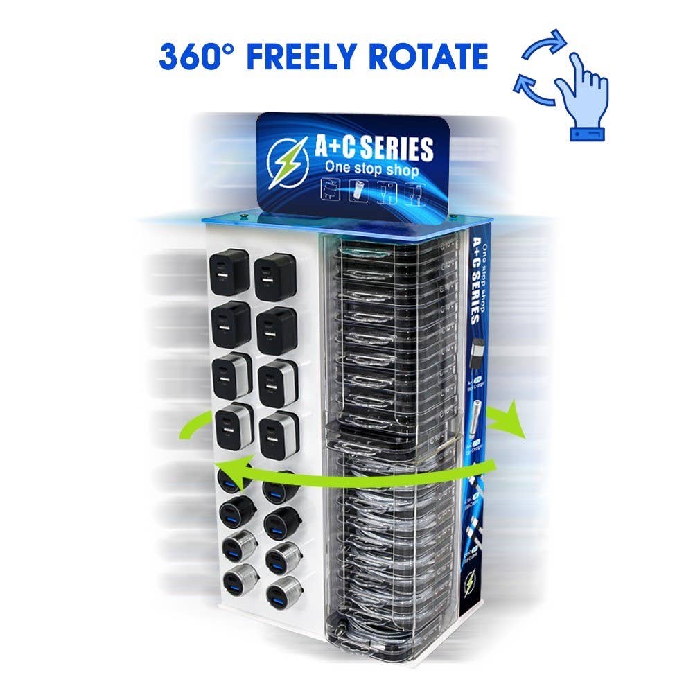 Tech Trendz - Wholesale Charging Cable - 72 Piece Fast Charger Display1