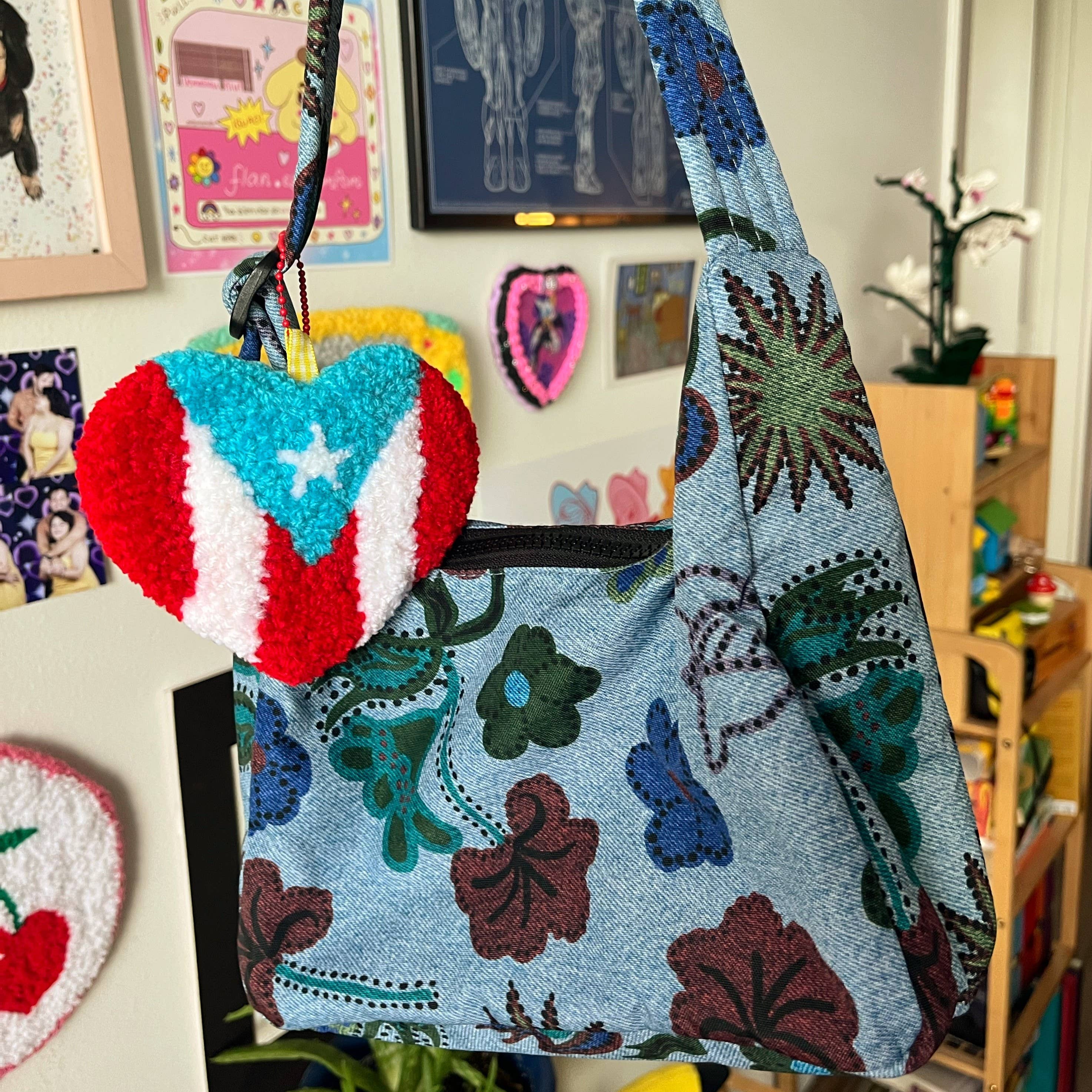 Sofi Arte Studio - Wholesale Purse/Bag Accessory - Women's - Puerto Rican Flag Heart Bag Charm2