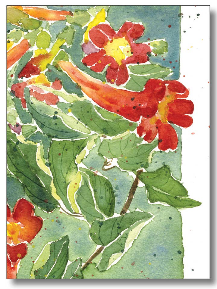 Fleur Trompette pour la vente par WORDS & WATERCOLORS BY PEG CONLEY