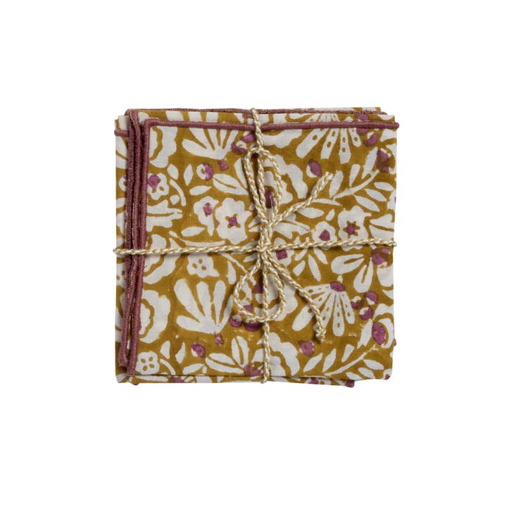 Set of 2 Table Napkins - Olive Iris for wholesale by Bonheur du Jour