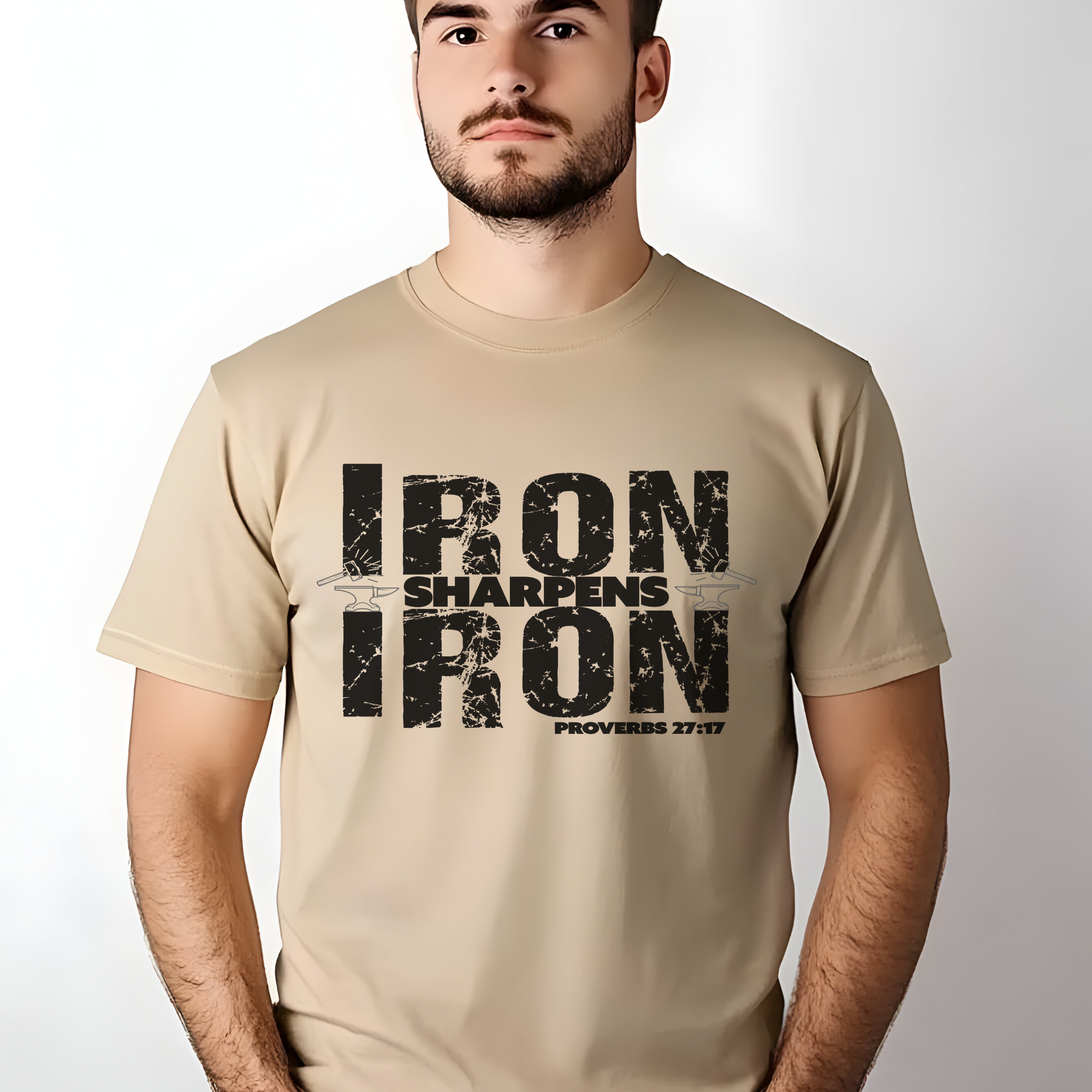Love Ann Joy Apparel, LLC - Wholesale Screen Printed T-Shirt - Men's - Iron Sharpens Iron Shirt - Proverbs 27:17 Christian T-Shirt4