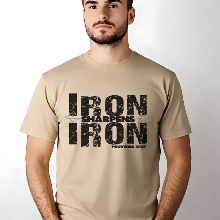 Love Ann Joy Apparel, LLC - Wholesale Screen Printed T-Shirt - Men's - Iron Sharpens Iron Shirt - Proverbs 27:17 Christian T-Shirt4