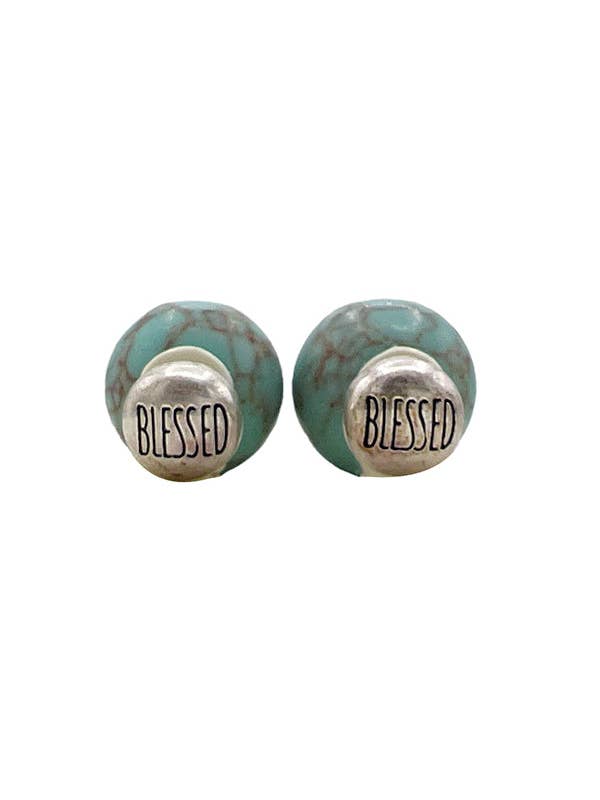 Boucle d'oreille double face Blessed Accent pour la vente par Andrea Bijoux