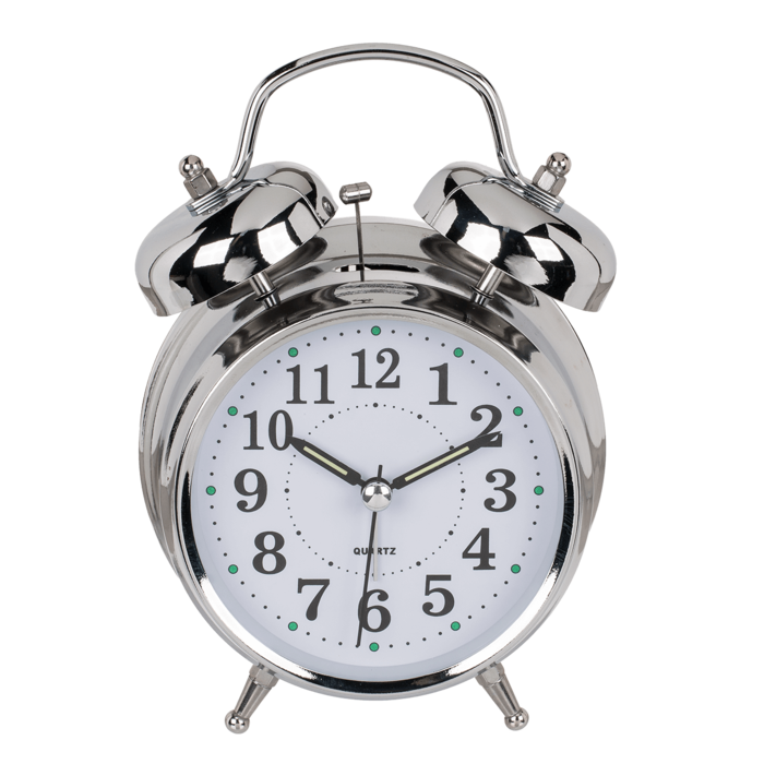 Out of the blue KG - Wholesale Alarm Clock - Metal Alarm Clock, Chrome,3