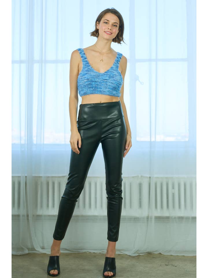 lalamia - Vente Legging tendance – femme - Legging en cuir végétalien - MKN1511412