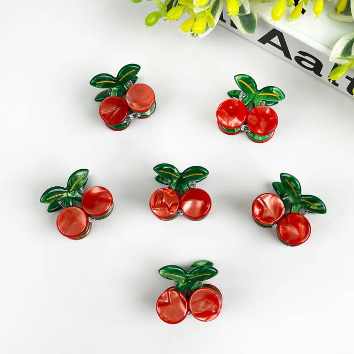2PCS Cherry Mini Hair Clip for wholesale by TheDivaSoap