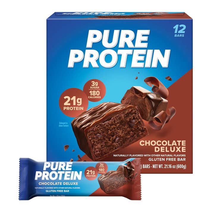 Pure Protein Bars, High Protein, Nutritious Snacks to Support Energy, Low Sugar, Gluten Free, Chocolate Deluxe, 1.76 oz., 12 Count(Pack of 1) (Packaging may vary) for wholesale by Natures Honest