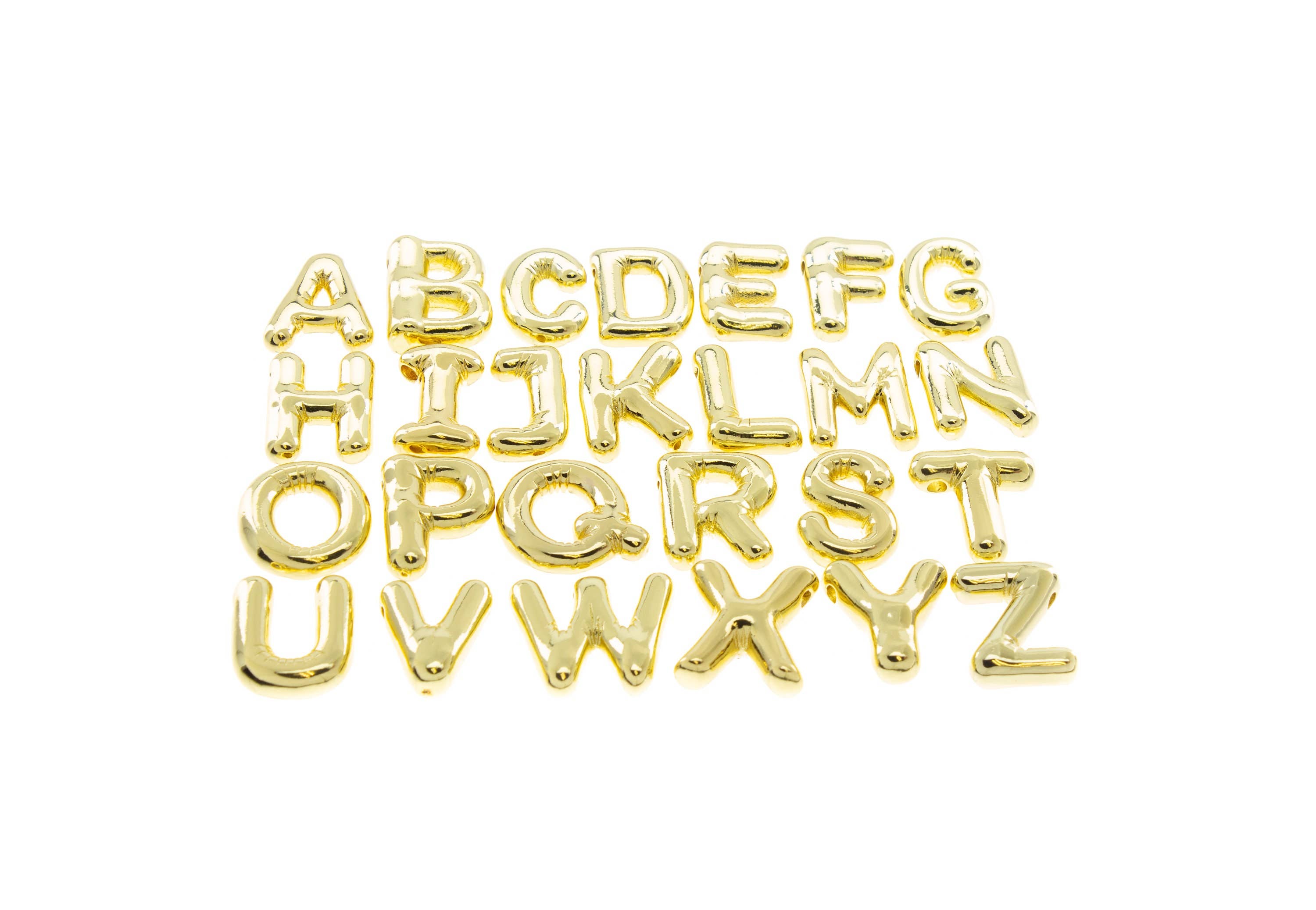 Jewel Pledge - Wholesale Individual Charm/Pendant - Gold or Silver Alphabet Balloon Bubble Charms CPG416
2